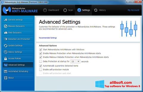 Скріншот Malwarebytes Anti-Malware для Windows 8