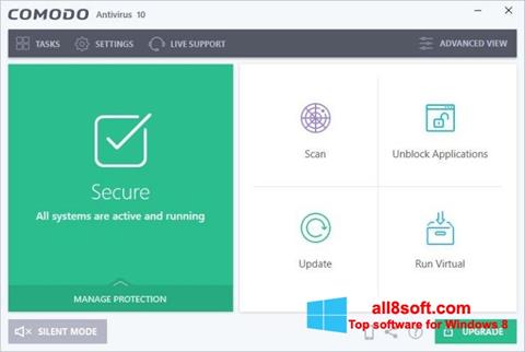 Скріншот Comodo Antivirus для Windows 8