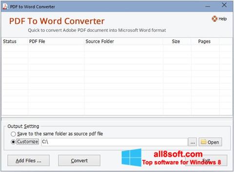 Скріншот PDF to Word Converter для Windows 8