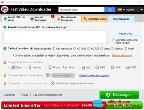 Скріншот Fast Video Downloader для Windows 8