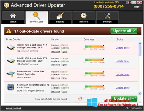 Скріншот Advanced Driver Updater для Windows 8