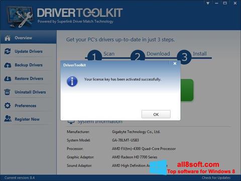 Скріншот Driver Toolkit для Windows 8