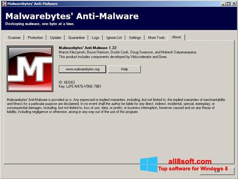 Скріншот Malwarebytes Anti-Malware Free для Windows 8