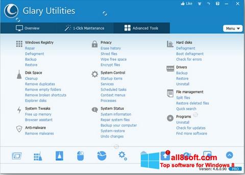 Скріншот Glary Utilities Pro для Windows 8