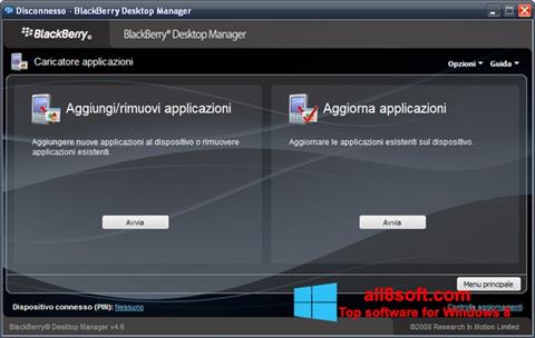 Скріншот BlackBerry Desktop Manager для Windows 8