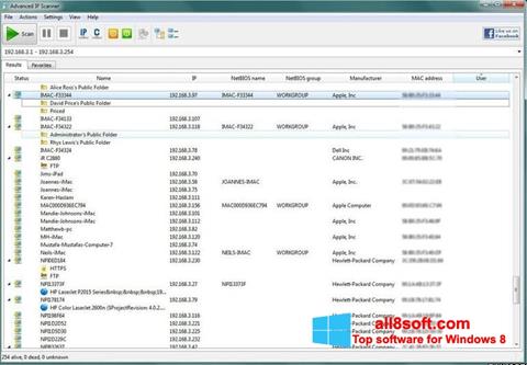 Скріншот Advanced IP Scanner для Windows 8