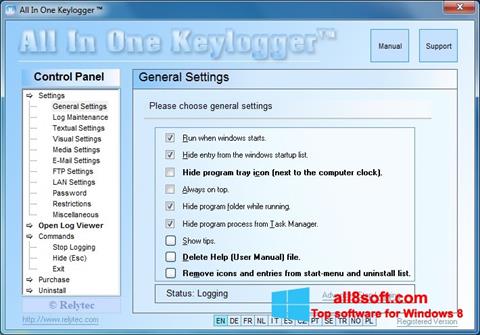 Скріншот Keylogger для Windows 8