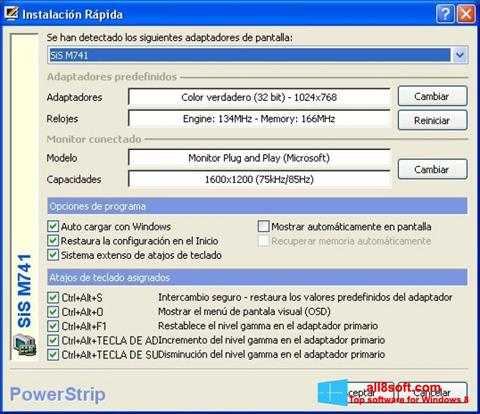Скріншот PowerStrip для Windows 8