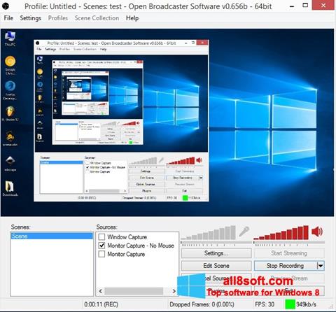 Скріншот Open Broadcaster Software для Windows 8