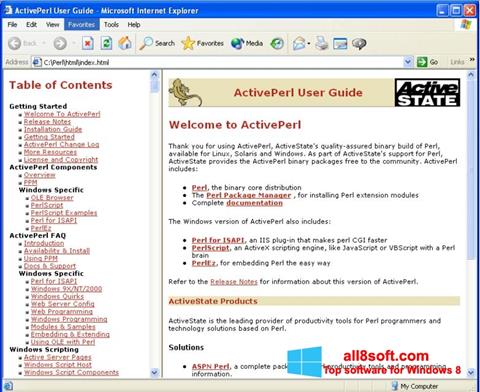 Скріншот ActivePerl для Windows 8