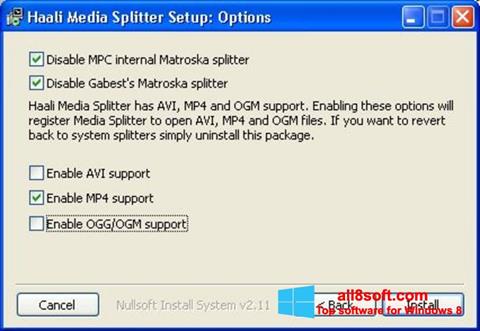 Скріншот Haali Media Splitter для Windows 8