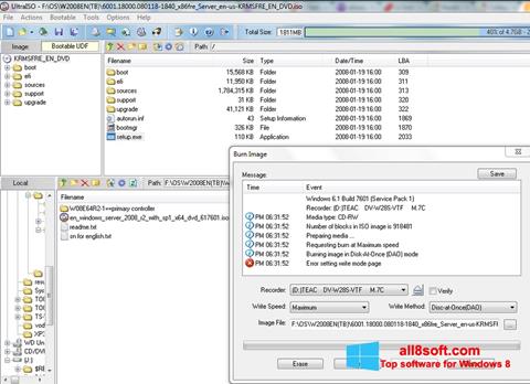 Скріншот UltraISO для Windows 8