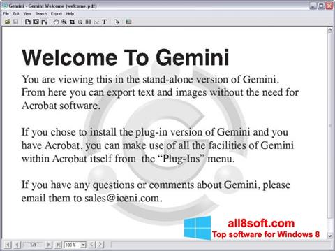Скріншот Gemini для Windows 8