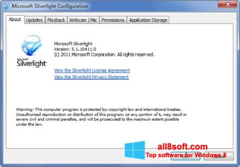 Скріншот Microsoft Silverlight для Windows 8