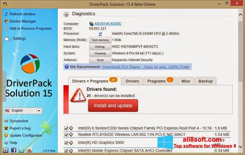 Скріншот DriverPack Solution Online для Windows 8
