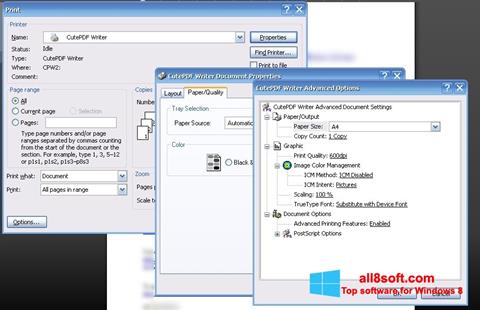 Скріншот CutePDF Writer для Windows 8