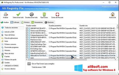 Скріншот Vit Registry Fix для Windows 8
