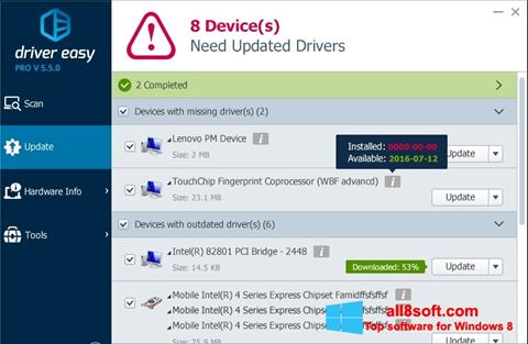 Скріншот Driver Easy для Windows 8
