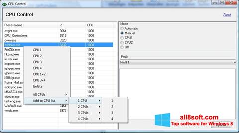 Скріншот CPU-Control для Windows 8