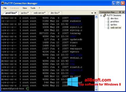 Скріншот PuTTY Connection Manager для Windows 8