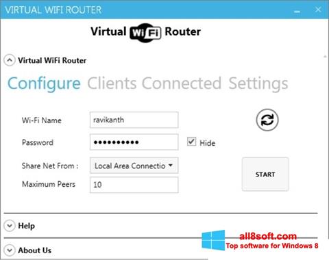 Скріншот Virtual WiFi Router для Windows 8