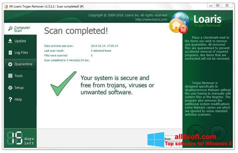 Скріншот Loaris Trojan Remover для Windows 8
