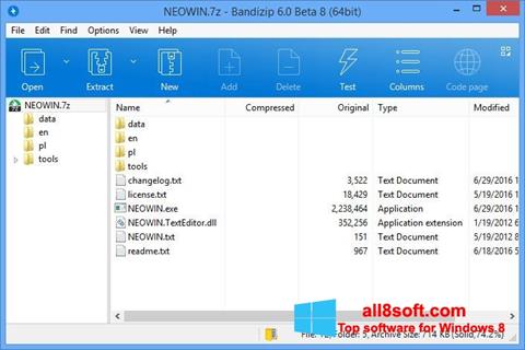 Скріншот Bandizip для Windows 8