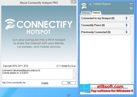 Скріншот Connectify Hotspot для Windows 8