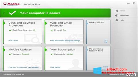 Скріншот McAfee AntiVirus Plus для Windows 8