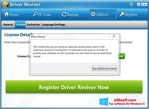 Скріншот Driver Reviver для Windows 8