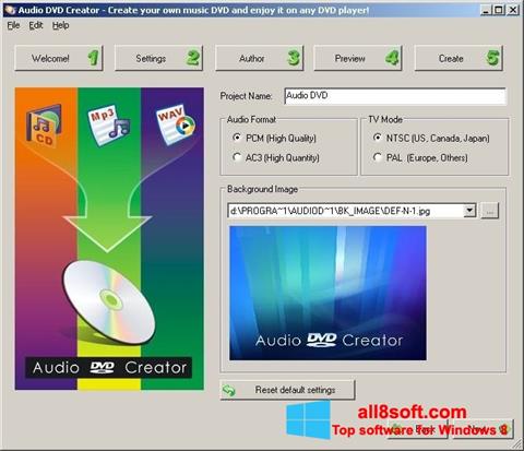 Скріншот Audio DVD Creator для Windows 8