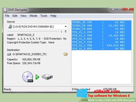Скріншот DVD Decrypter для Windows 8
