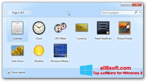Скріншот 8GadgetPack для Windows 8