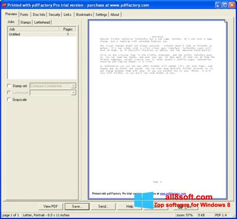 Скріншот pdfFactory Pro для Windows 8