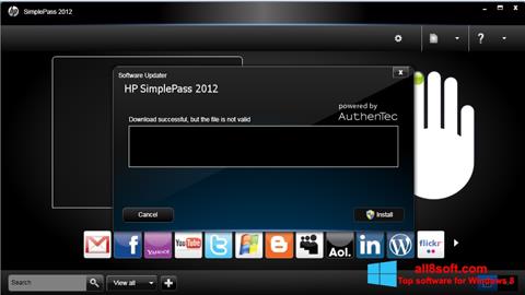 Скріншот HP SimplePass для Windows 8