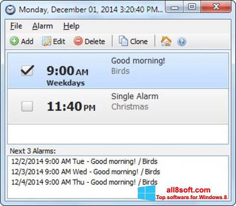 Скріншот Free Alarm Clock для Windows 8