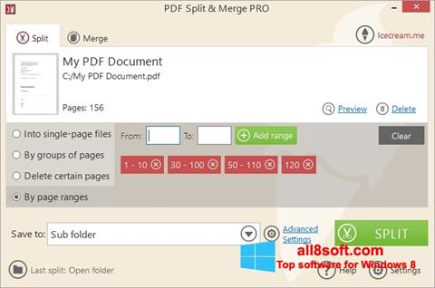 Скріншот PDF Split and Merge для Windows 8