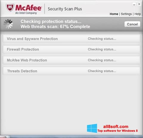 Скріншот McAfee Security Scan Plus для Windows 8
