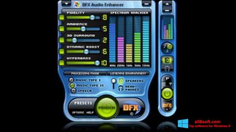 Скріншот DFX Audio Enhancer для Windows 8