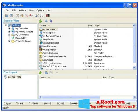 Скріншот InfraRecorder для Windows 8