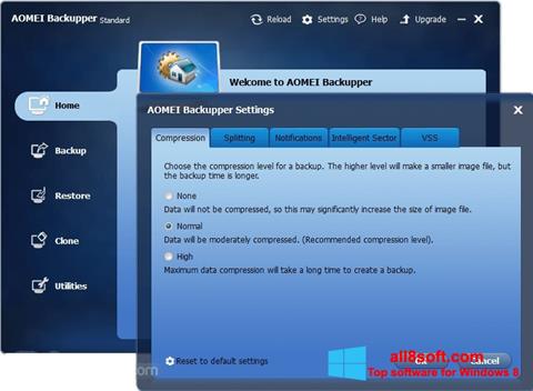 Скріншот AOMEI Backupper для Windows 8