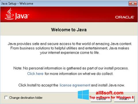 Скріншот Java Runtime Environment для Windows 8