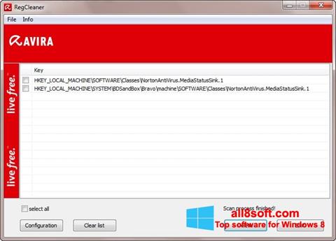 Скріншот Avira Registry Cleaner для Windows 8