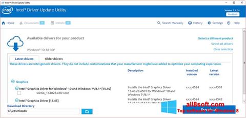 Скріншот Intel Driver Update Utility для Windows 8