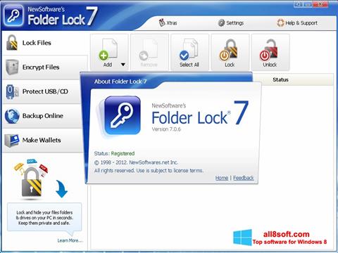 Скріншот Folder Lock для Windows 8