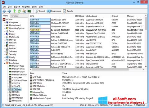 Скріншот AIDA32 для Windows 8